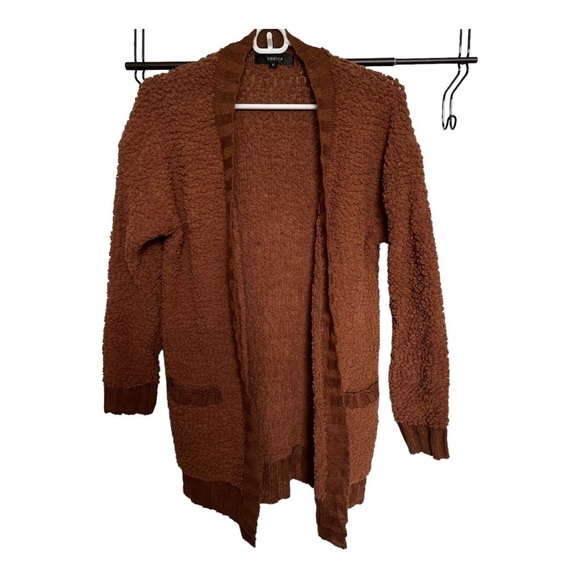 Zesica women’s cardigan open front chestnut brown size Small - Picture 1 of 5